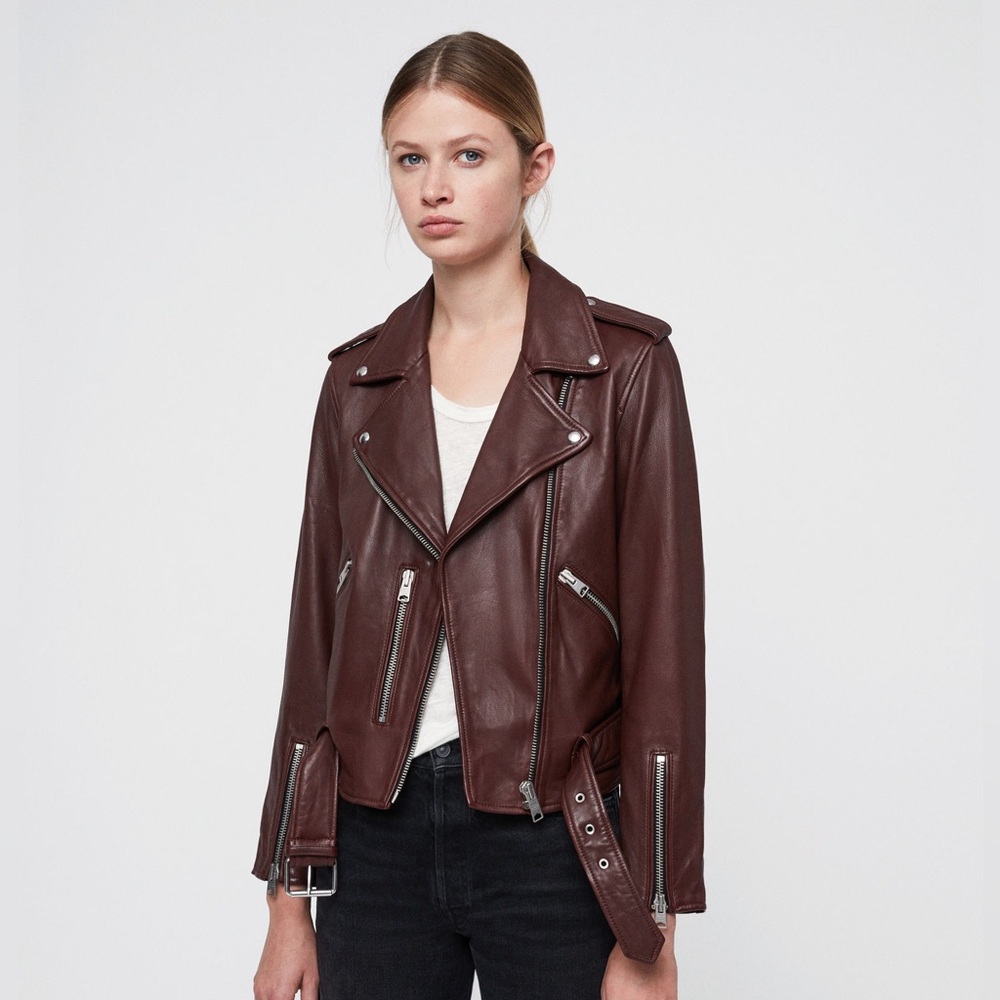All Saints Balfern Jacket in Oxblood